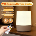 lampe chevet tactile rechargeable affichage heure beige blanc moderne