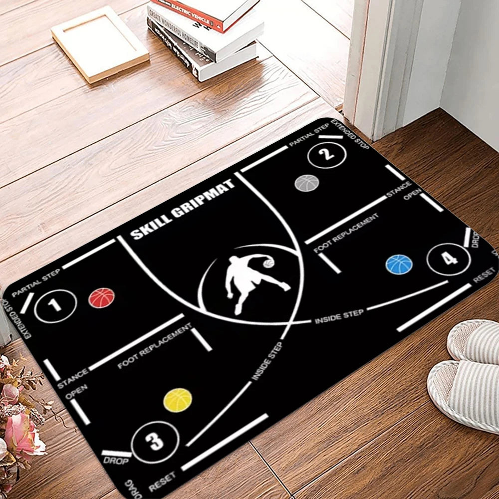 tapis sol extérieur moderne résistant rides terrain basket ball couleurs vives graphique 30x50cm 40x60cm
