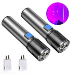 lampe torche uv rechargeable led gris noir 5w zoomable certifications ccc fcc rohs ul