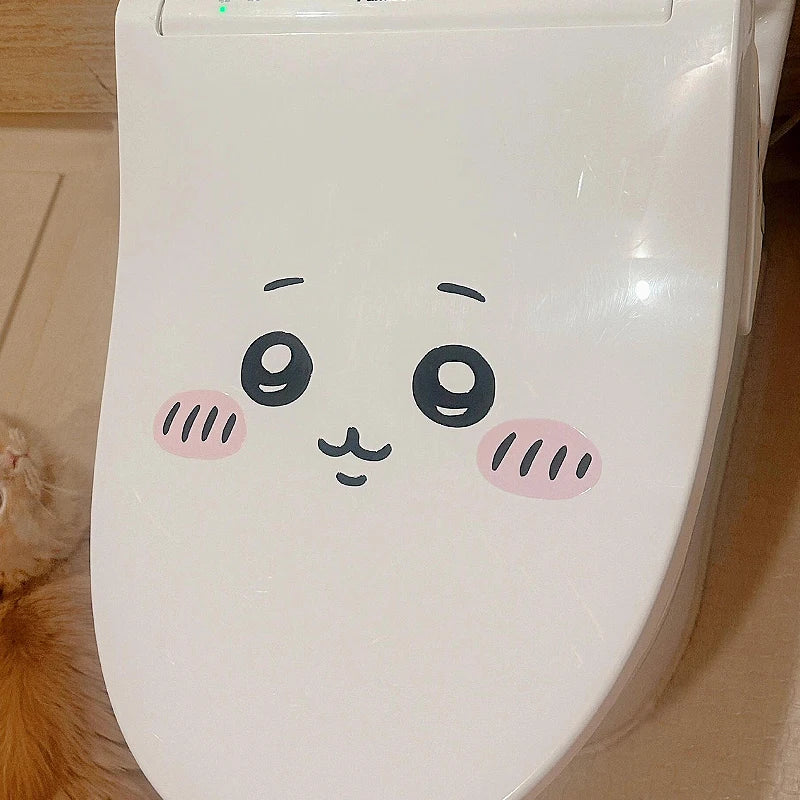 autocollants émoticônes mignons blancs climatiseur aspirateur robot toilette 20x10cm cartoonaufs grandesyeuxnarinesrosesourire