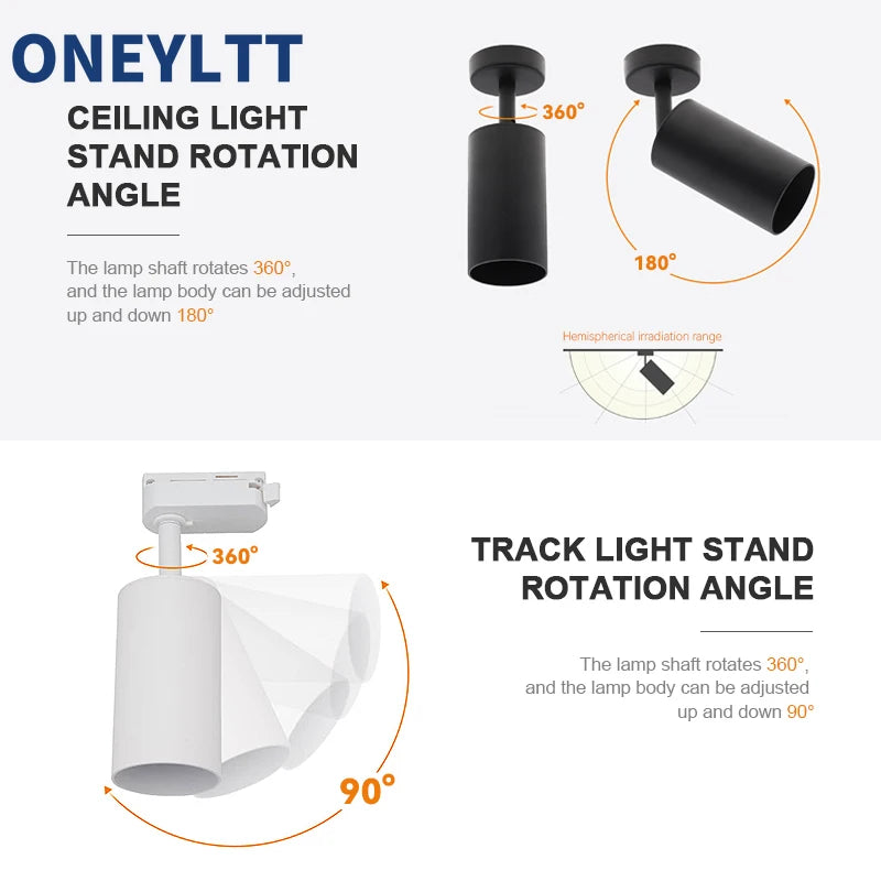 Spot LED moderne or blanc noir ampoule gu10 murale surface fixations vis