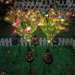 lumière solaire fleur papillon bouquet vert rose jaune moderne extérieur