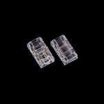 connecteur ruban led transparent clips dorés moderne pratique 24v 8mm