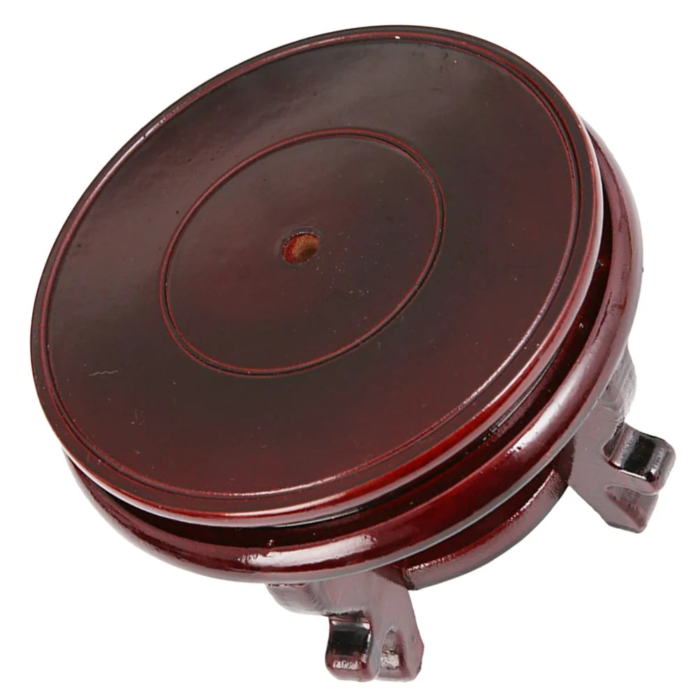 support rouge foncé bois brillant pot fleur classique intérieur traditionnel minimaliste