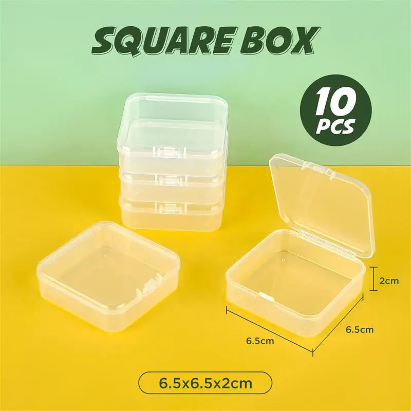 boîtes rangement transparentes clips bijoux plastique modernes pratiques 10 pièces