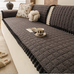 coussin canapé beige moelleux franges marron moderne confortable lavable machine automne hiver