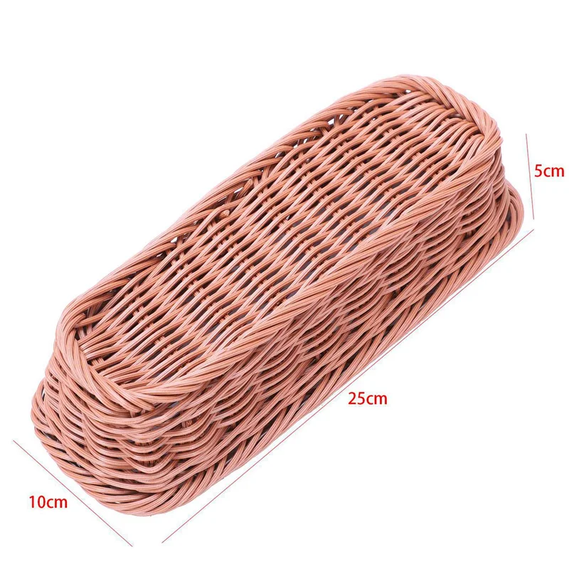 panier tressé rattan brun rectangulaire stockage couverts fourchette fruits rustique chambre bếp