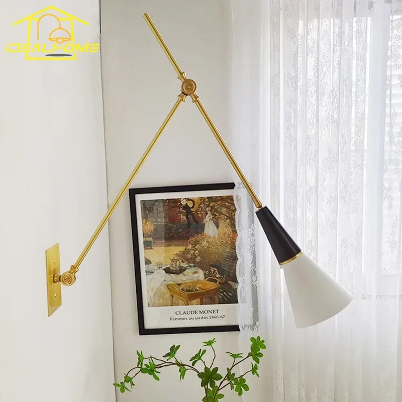 lampe murale articulée or noir moderne plaque murale LED amovible certifications multiples
