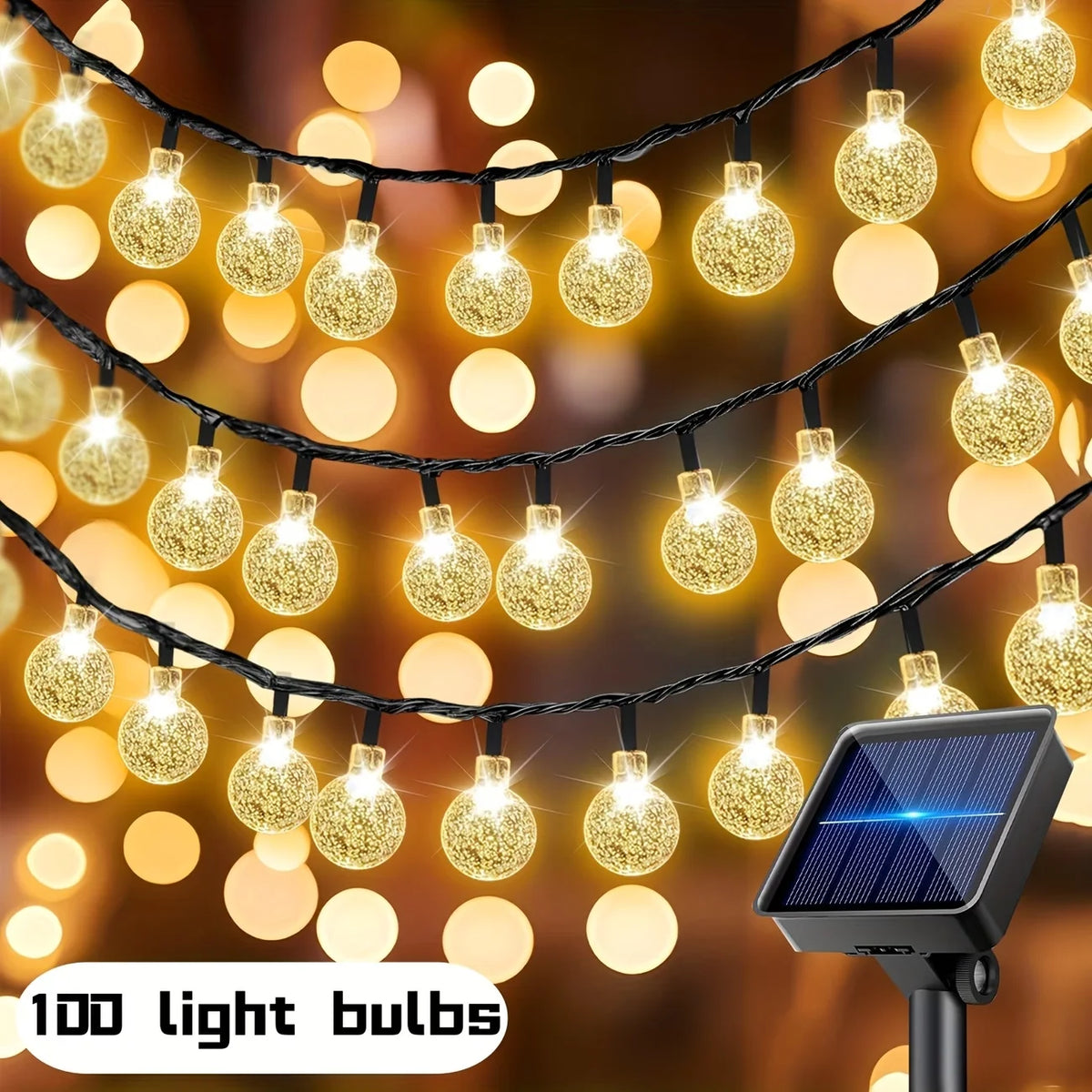 guirlande lumineuse solaire 20 30 50 100 led blanc multicolore translucides clips modernes