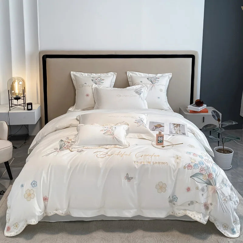 Parure de lit complète avec housse, taies d'oreiller et drap
