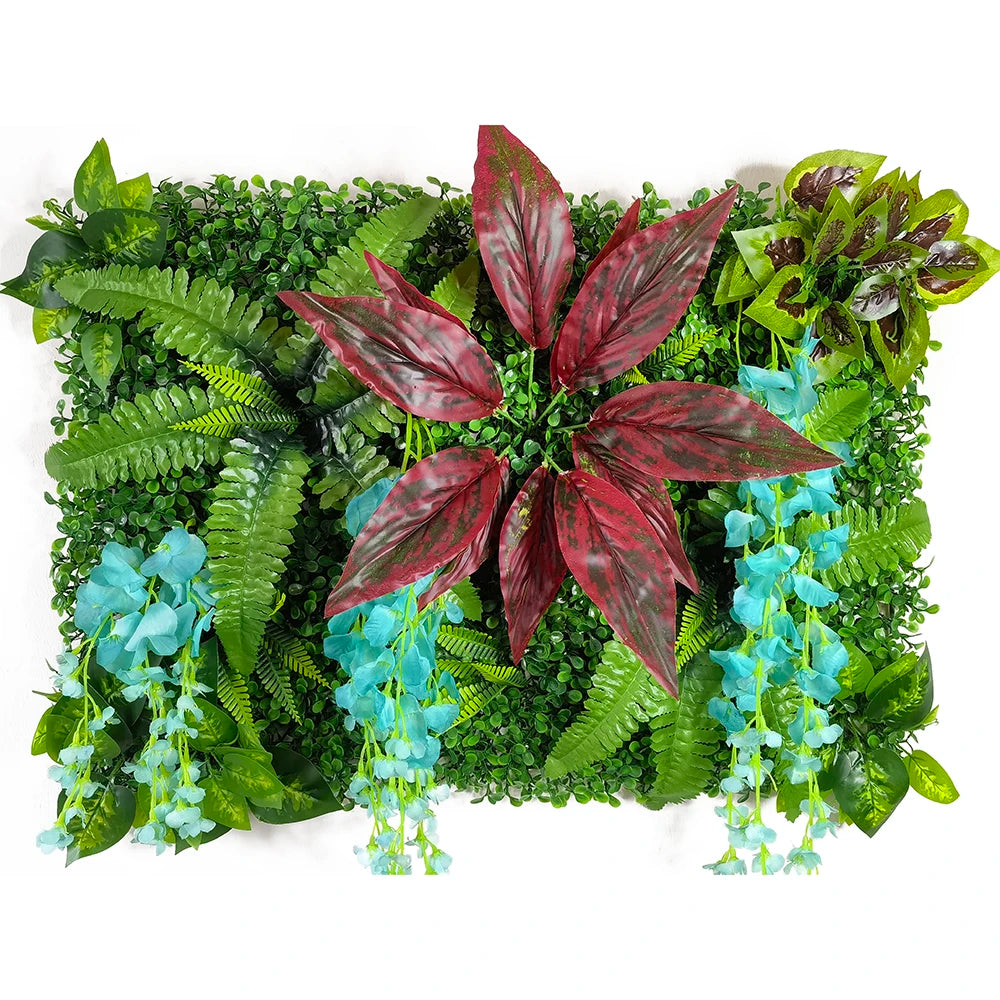 mur végétal artificiel décoratif plantes vertes fougères succulentes jardin extérieur maison moderne naturel