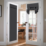 rideau porte double vitrage tissu polyester opaque decoratif bandeau fronce couleur gris foncé rouge