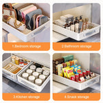 tiroir rangement blanc modulaire poignées rayures horizontales moderne cuisine chambre salle bain snacks