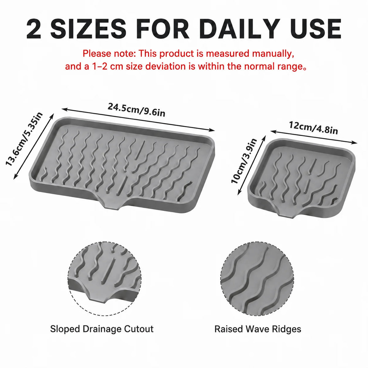 set plateaux savon silicone gris vert rayures modernes pratique auto drainants