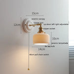 lampe murale moderne blanc doré interrupteur chaîne coquille motif lune soleil chambre cuisine