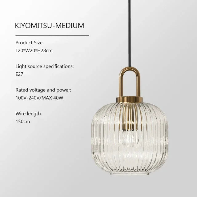 lampe suspendue transparente dorée rayures horizontales moderne filament câble électrique 90v 260v 249lm 2000lm