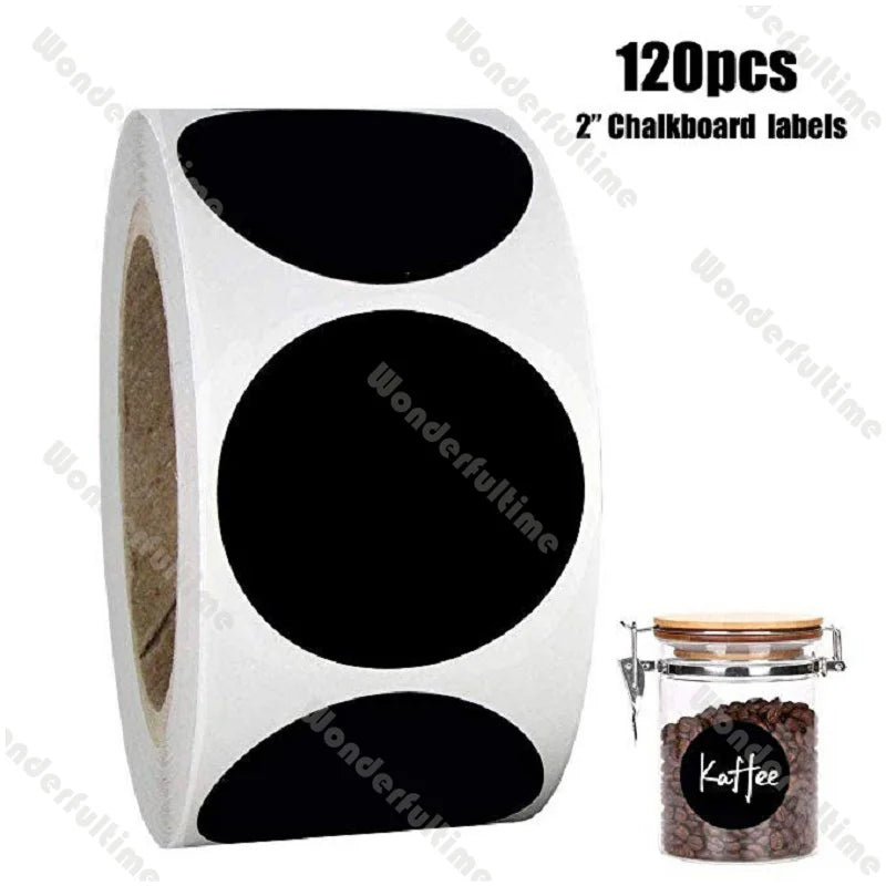 étiquettes autocollantes rectangulaires rondes noires diy blancs organisateur cuisine panneau tableau marquage