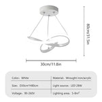 lampe suspendue moderne anneau entrelacés noir blanc doré 249 2000lm