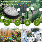 éclairage paysager solaire led moderne boules lumineuses colorées branches métalliques fixation tige terreextérieur nocturne