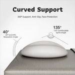 coussin tête face mousse mémoire forme concave polyester coton doux gris ergonomique lit adultes
