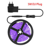 bande lumineuse led uv 12v 5m spirale violet moderne cosmétiques billets linge pierres