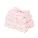 serviettes bain miniature rayées blanc bleu clair opaques ruban