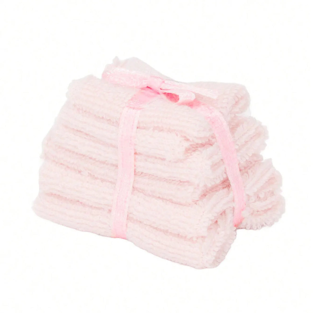 serviettes bain miniature rayées blanc bleu clair opaques ruban