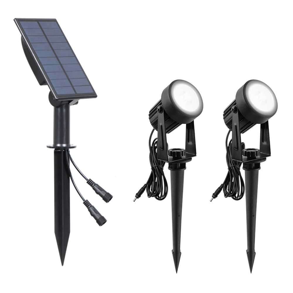 projecteur solaire led ip65 moderne noir matextérieur câble controle rgb autonomie