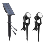 projecteur solaire led ip65 moderne noir matextérieur câble controle rgb autonomie