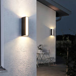 applique murale moderne led noire verre trempé ip65 7cm 37cm salon extérieur