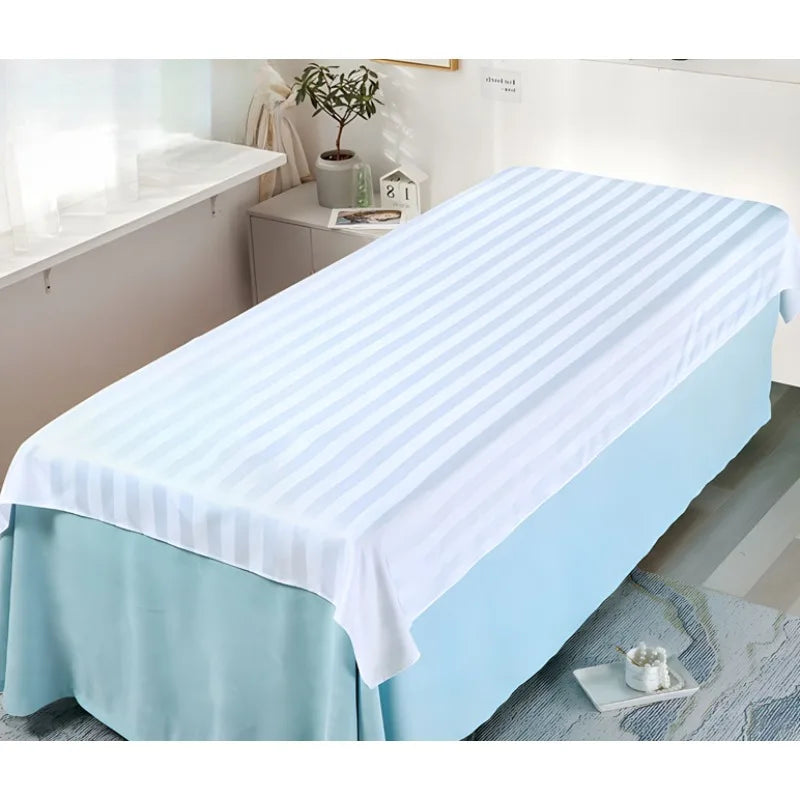 drap table coton rayures horizontales blanc rose gris moderne facile entretien