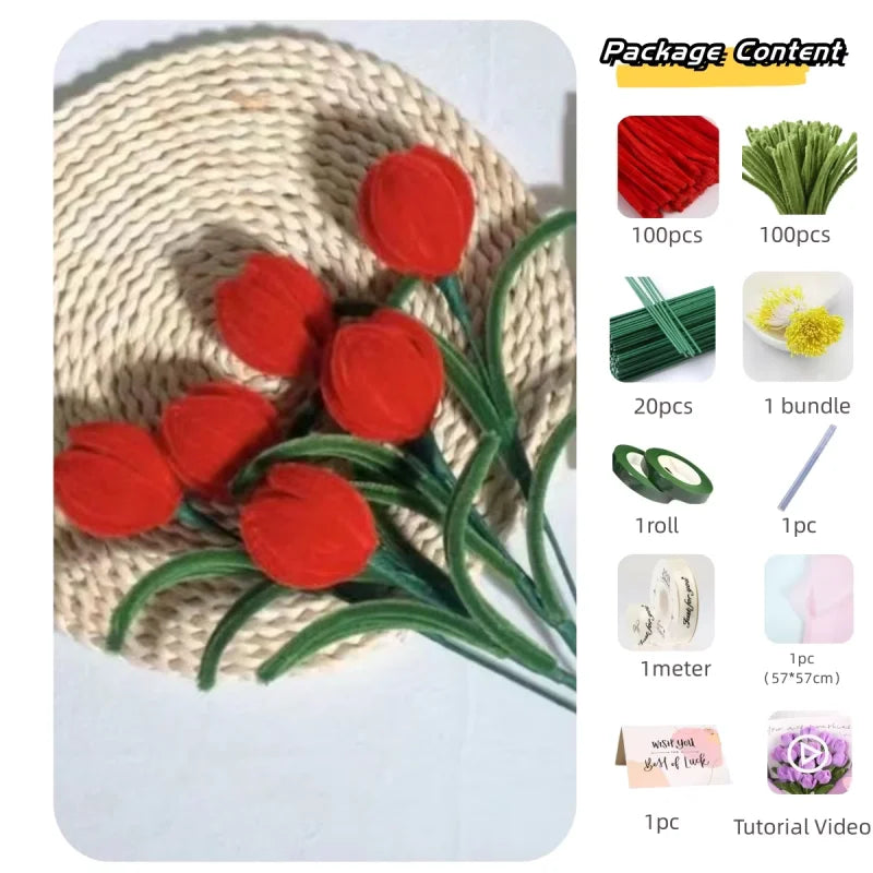 bouquet fleurs artificielles blanc orange moderne minimaliste ruban peluche matériaux artisannels