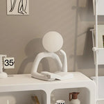 décoration moderne sculpture résine LED noir blanc lisse minimaliste table chambre