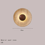 applique murale moderne pierre naturelle marron clair éclairage quotidien 25cm led salle manger chambre