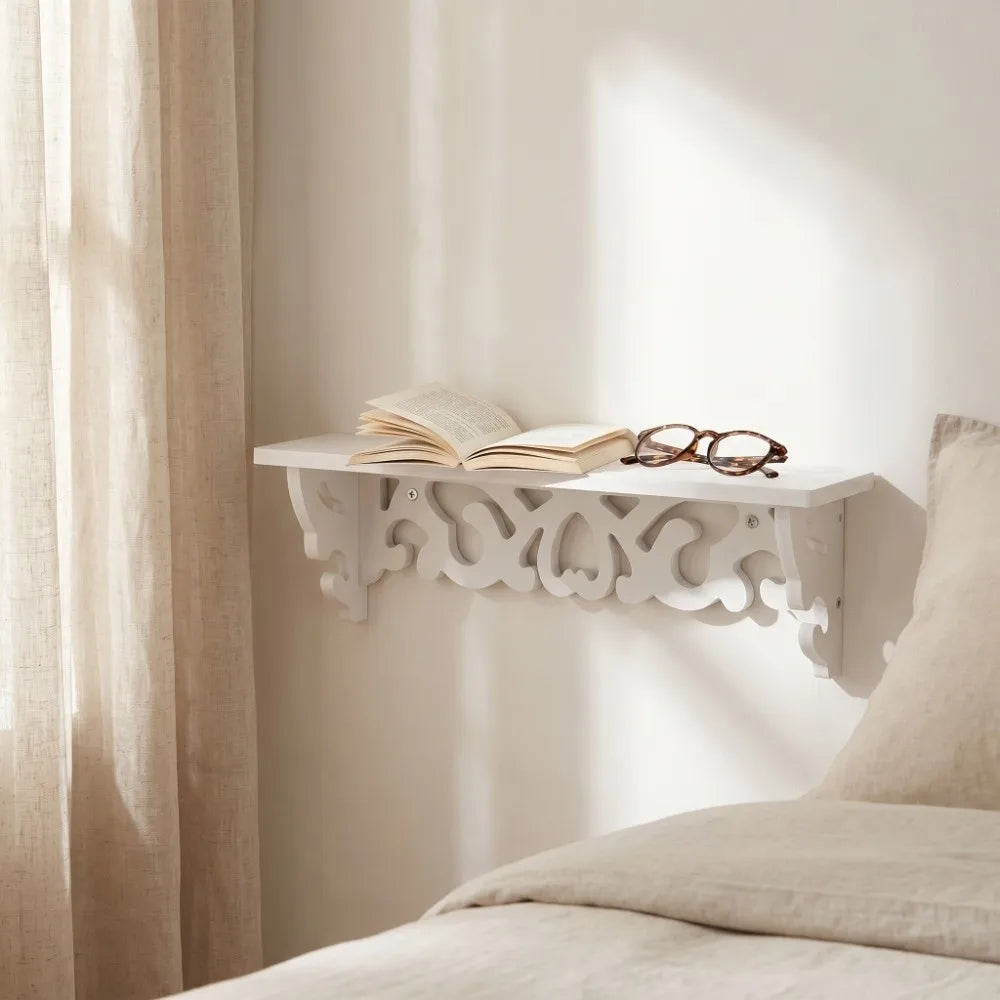 étagère murale blanche sculptée réutilisable classique fixations longues étagères gigognes multiples utilisations opaques sans