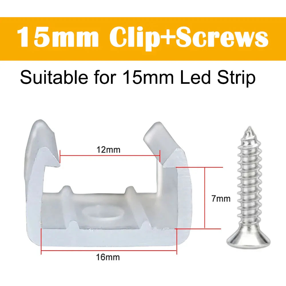 clips fixation tubes led néon transparent vis certification fcc rohs 100pcs 200pcs 50pcs 20pcs