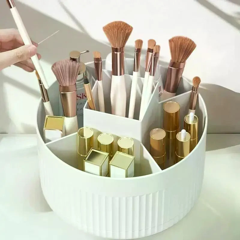 organisateur maquillage blanc moderne 360 degrés pinceaux produits cosmétiques rangement vanity