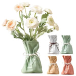 vase minimaliste moderne polyesters vert blanc rose satiné doux opaque salon