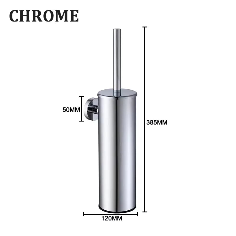 porte brosse toilette acier inoxydable chrome gris doré moderne salle bain fixations incluses