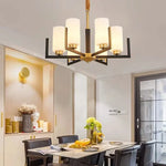 Suspension lumineuse or noir verres opalescents contemporains fer assemblage semi encastré led