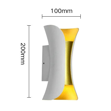 applique murale or noir ondulé contemporain ip65 led 2492000lm 90260v fixations