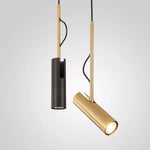lampe suspendue moderne blanc noir or rond cylindrique câble salon chambre étude