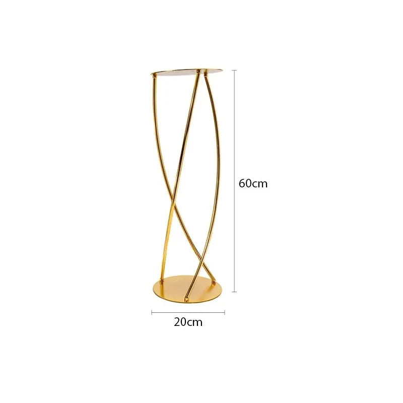 support floral métal or structure géométrique moderne 80cm 60cm decoration table fleurs artificielles