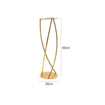 support floral métal or structure géométrique moderne 80cm 60cm decoration table fleurs artificielles