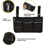 sac main noir quilted pratique clips trois poches zip réfléchissant
