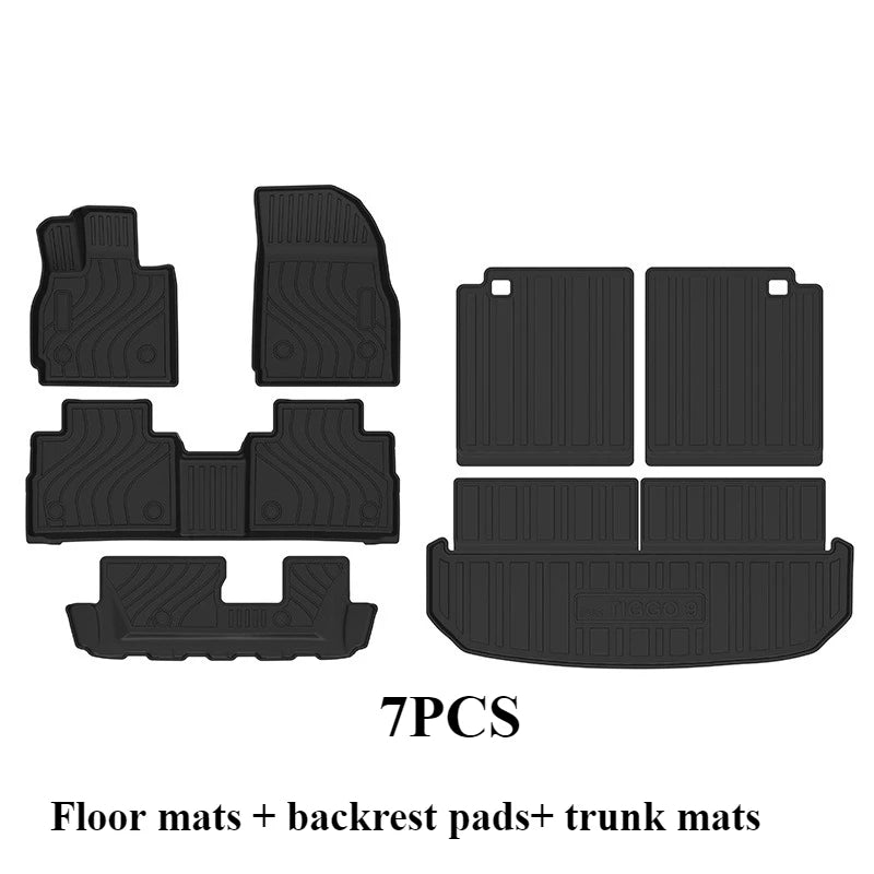 tapis sol voiture noir rayures horizontales moderne clips antidérapant imperméable tpe