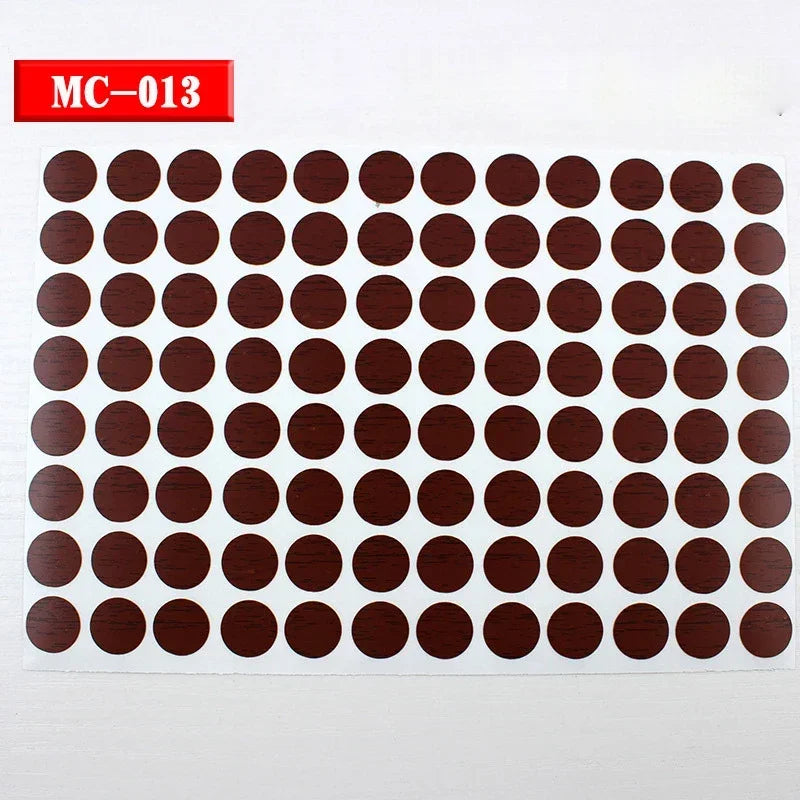 autocollants marron doré vis décoration tiroir meuble bois texture points circulaires résistants eau 96pcs
