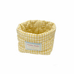 panier rangement tissu carreaux rose bleu vert jaune vintage réutilisable multiple doux ménage
