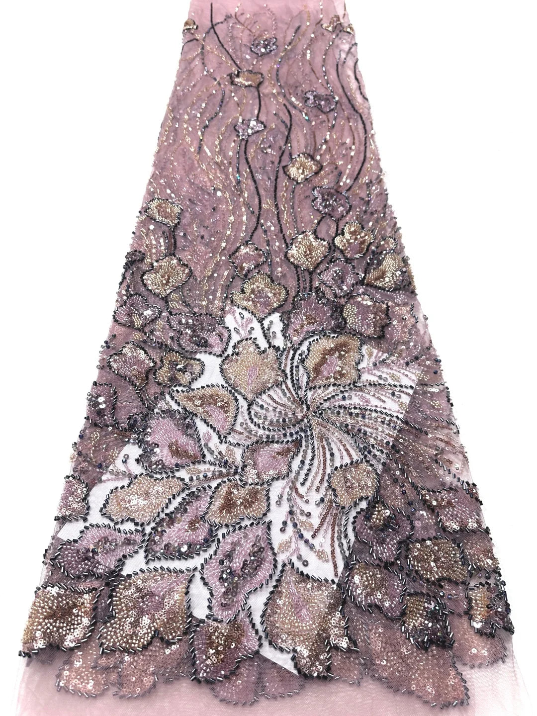 tissu dentelle tulle brodé sequins fleurs robe soirée mariage robe fête