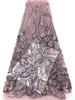 tissu dentelle tulle brodé sequins fleurs robe soirée mariage robe fête